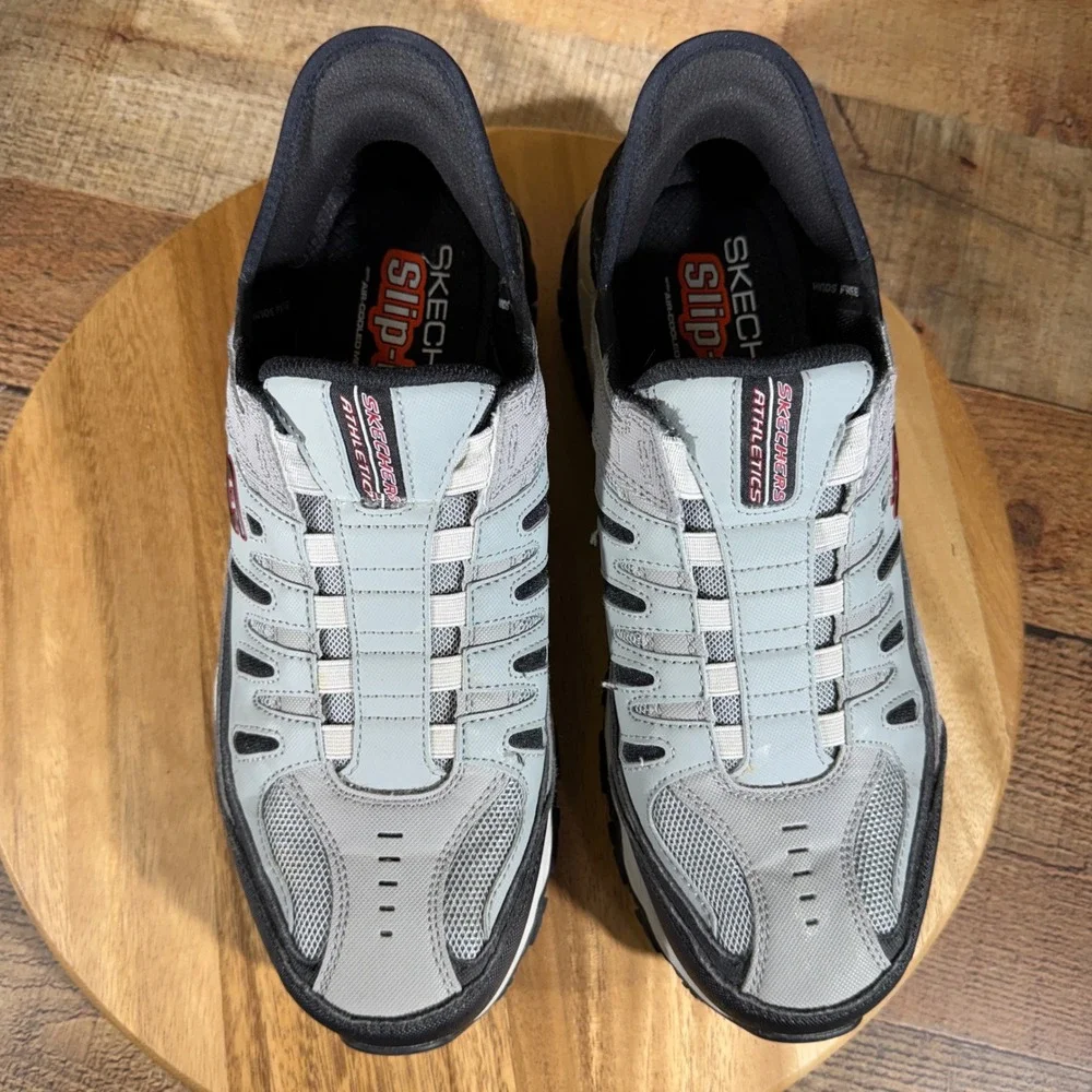 Skechers Shoes Mens 11 Grey Black Slip-ins Afterburn M. Fit Ridgeburn 237563